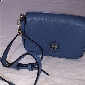 Tory Burch Wallis Blue Crossbody Purse